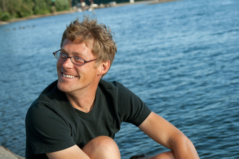 Smiling Candid Man on Beach